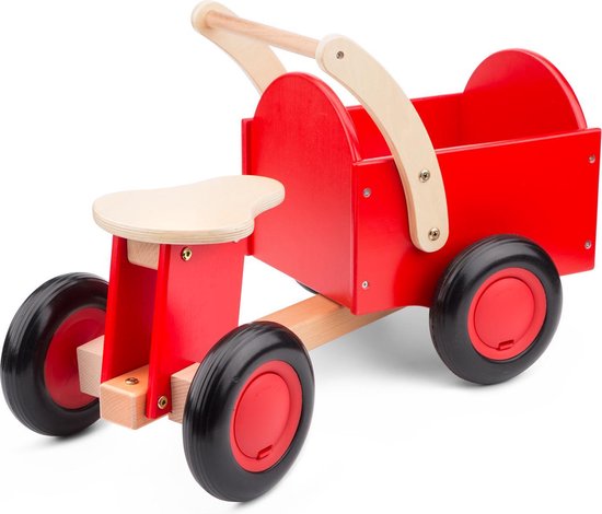 New Classic Toys Houten Bakfiets - Road Star - Rood - Zadelhoogte is 24 centimeter van New Classic Toys — afbeelding 5