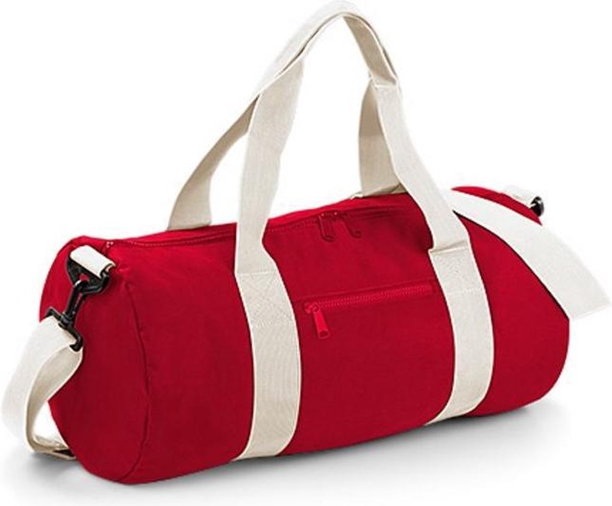 Bagbase Originele ronde sporttas, Kleur Classic Red/ Off White
