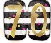 SuperShape Holographic Pink & Gold Milestone 70 Foil Balloon