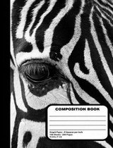 Wild Zebra Composition Notebook 200 Graph Paper Pages