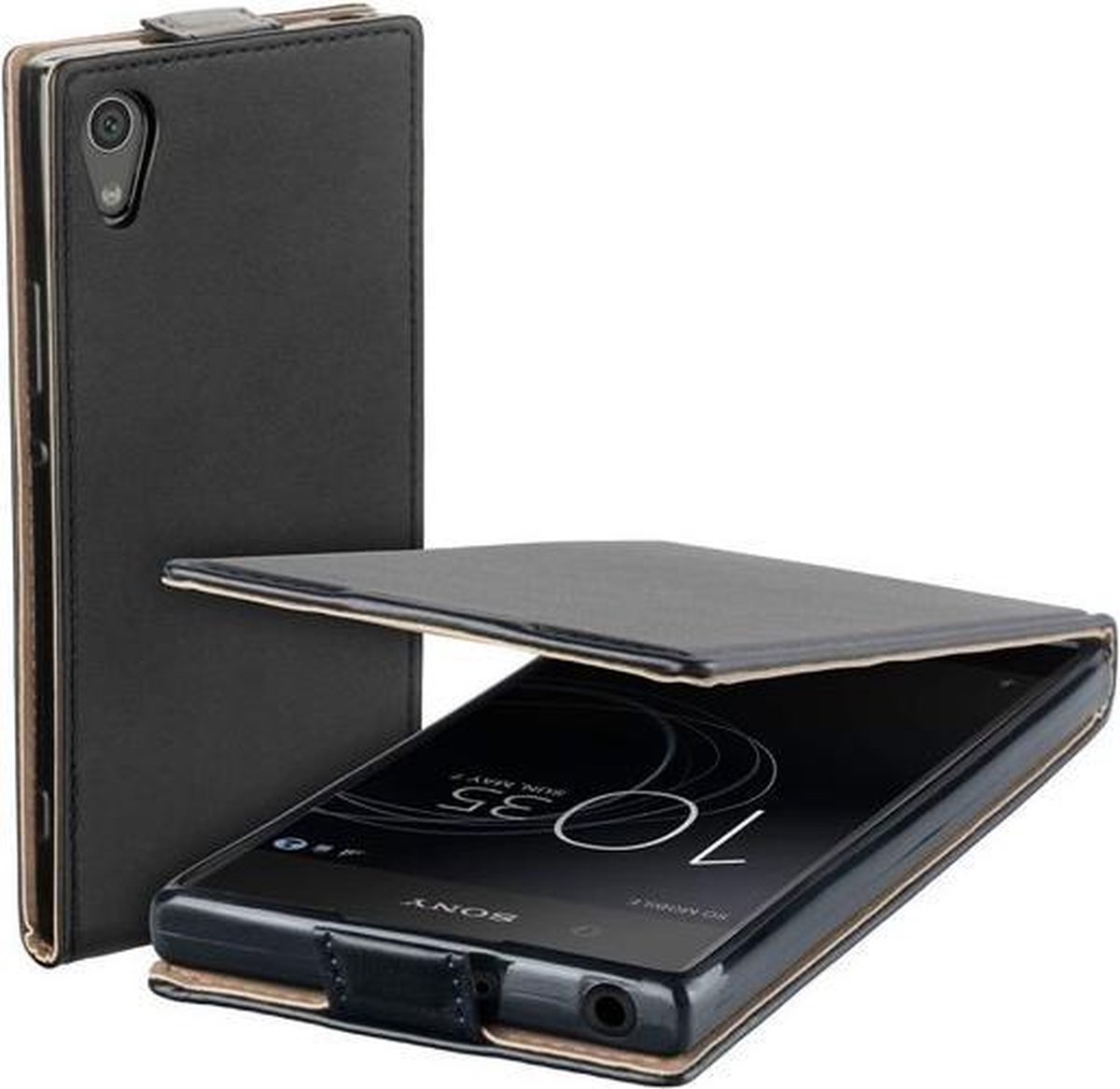 Flipcase Flip cover hoesje Geschikt voor Sony Xperia XA1 Plus - Eco Zwart