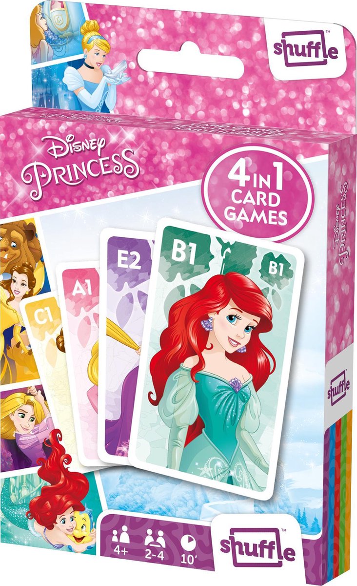 Shuffle Disney Princess - 4-in-1 Kaartspellen (Kwartet, memo, snap, actiespel) — afbeelding 5