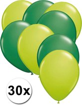 Ballonnen Licht groen & Groen 30 stuks 27 cm