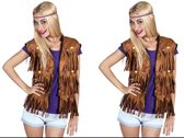 2x Vest Hippie bruin mt. M-L