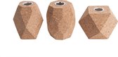 Candle holder set Hexagon cork, set of 3pcs