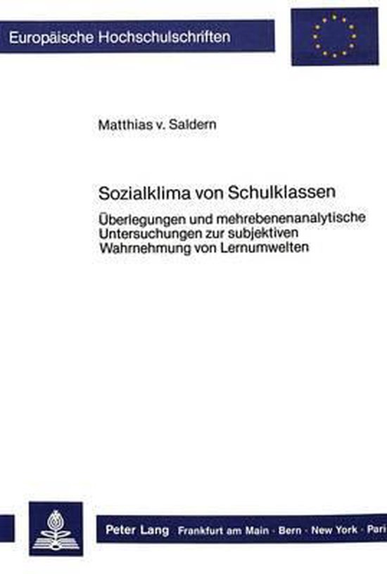 Sozialklima Von Schulklassen - cover
