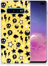 Geschikt voor Samsung Galaxy S10 Plus Uniek TPU Hoesje Punk Yellow