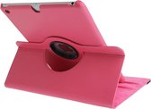 360 graden draaiend Litchi structuur lederen hoesje met 3 Gears houder & slaap / wekker functie voor geschikt voor iPad Air (hard roze)