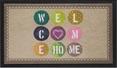 Schoonloopmat met print / Mondial Home Circles 566 / 45 cm x 75 cm / Home Circles 566