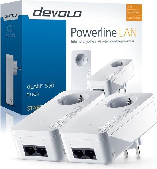 Devolo dLAN 550 duo+ Starter Kit 500 Mbit/s Ethernet LAN Wit 2 stuk(s) |  bol.com