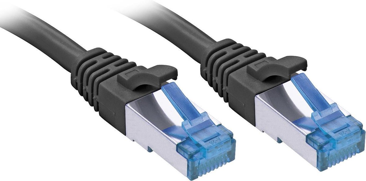 LINDY 47414 RJ45 Netwerkkabel, patchkabel CAT 6A S/FTP 2.00 m Zwart 1 stuk(s)