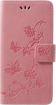 Bloemen Book Case - Samsung Galaxy S9 Hoesje - Pink