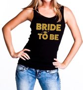 Bride to be gouden vrijgezellenfeest tanktop / mouwloos shirt zw M
