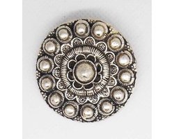 Zeeuwse knoop broche 4 cm zwaar verzilverd met veiligheidssluiting,zkb911