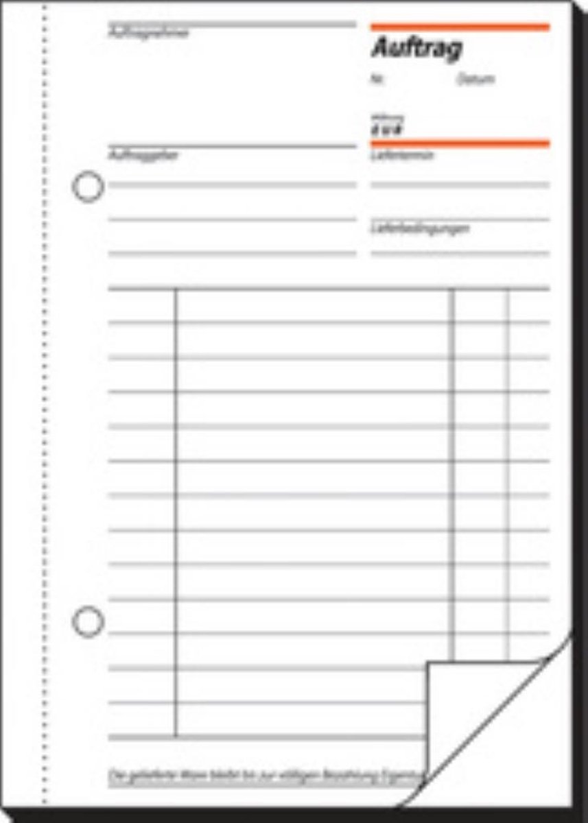 sigel formulierboek Auftrag, A4, zelfkopiërend, 2 x 40 vel