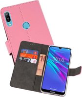 Booktype Telefoonhoesjes - Bookcase Hoesje - Wallet Case -  Geschikt voor Huawei Y6 / Y6 Prime 2019 - Roze