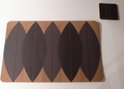 Amorim Cork Korko Home Summer Leaves Placemat - Kurk - 44 x 29 cm - Set van 2 stuks - Grijs