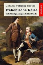 Boekcover met schilderij van twee mannen in 18e-eeuwse kleding en een hond. Titel: Italienische Reise.