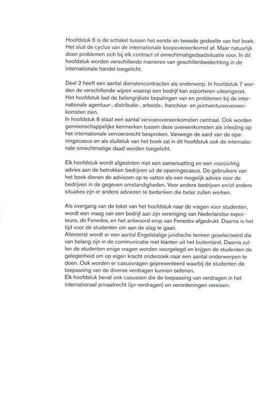 Pagina uit een boek met de titel "Hoofdstuk 6" en "Deel 2 Internationale dienstenovereenkomsten".