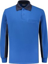 Workman Polosweater Bi-Colour - 2404 royal blue / navy - Maat S