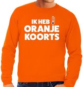 Oranje tekst sweater Ik heb Oranje koorts voor heren -  Koningsdag kleding M