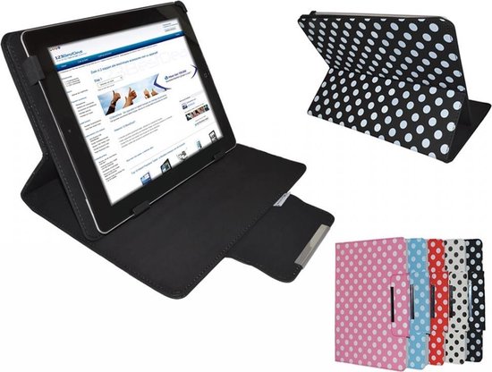 Polkadot Hoes  voor de Samsung Galaxy Tab Active, Diamond Class Cover met Multi-stand, wit , merk i12Cover