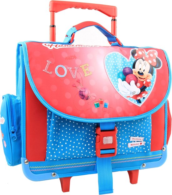 Disney Minnie Mouse Boekentas | Kinderen - Meisjes | Rood - blauw | Trolley  | bol.com