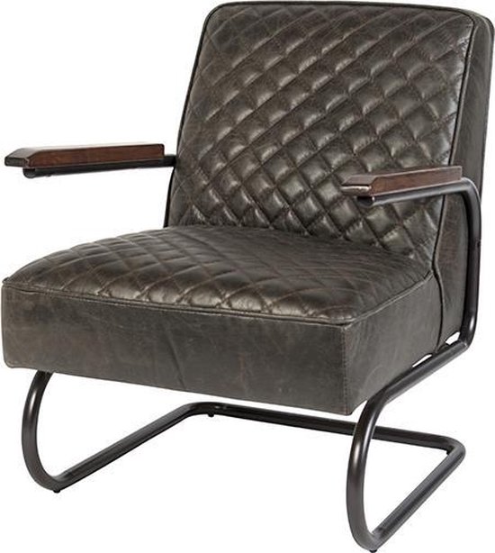 QAZQA Vintage fauteuil in verweerd bruin leer - Eli | bol.com