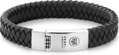 Rebel&Rose armband - Braided Flat Black M (19,5cm)