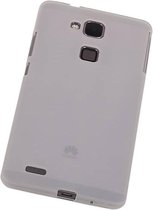 Huawei Ascend Mate 7 - TPU Hoesje Transparant Wit - Back Case Bumper Hoes Cover
