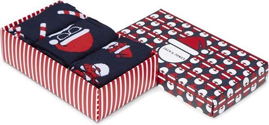 Jack & Jones - Giftbox 3-Pack Sokken Kerst Grijs Rood Blauw - One size |  bol.com