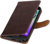 Zakelijke Book Case Telefoonhoesje Geschikt voor de Samsung Galaxy A3 2017 A320F - Portemonnee Hoesje - Pasjeshouder Wallet Case - Mocca