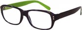 Leesbril Hip zwart / groen +1.0