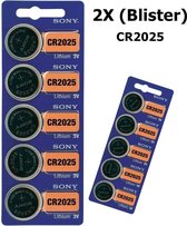 10 Stuks - Sony CR2025 / DL2025 3V 160mAh Lithium knoopcel batterij