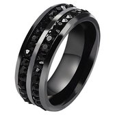 Zwarte zirkonia heren ring van Mendes-22mm