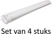 Geïntegreerde LED Buis 120cm 3000K | Warm Wit (Set van 4 stuks)