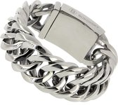 Bukovsky - Stalen schakelarmband - "Prestige" - 18 cm - Zilverkleur - Gepolijst - Glanzend - Rvs - 316L Stainless Steel