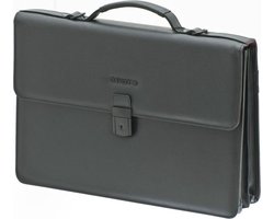 briefcase van het merk davidts met 3 compartimenten-zwart