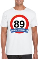 89 jaar and still looking good t-shirt wit - heren - verjaardag shirts XXL