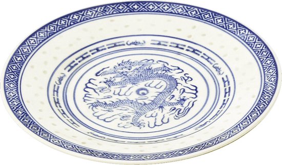 Chinees Bord van Porselein - Ø21 cm – Traditioneel - Wit/Blauw | bol.com