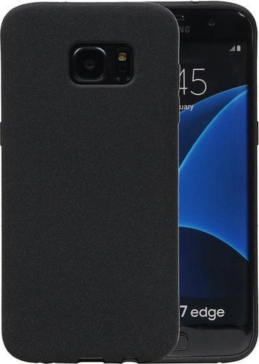 Zwart Zand TPU back case cover hoesje voor Samsung Galaxy S7 Edge