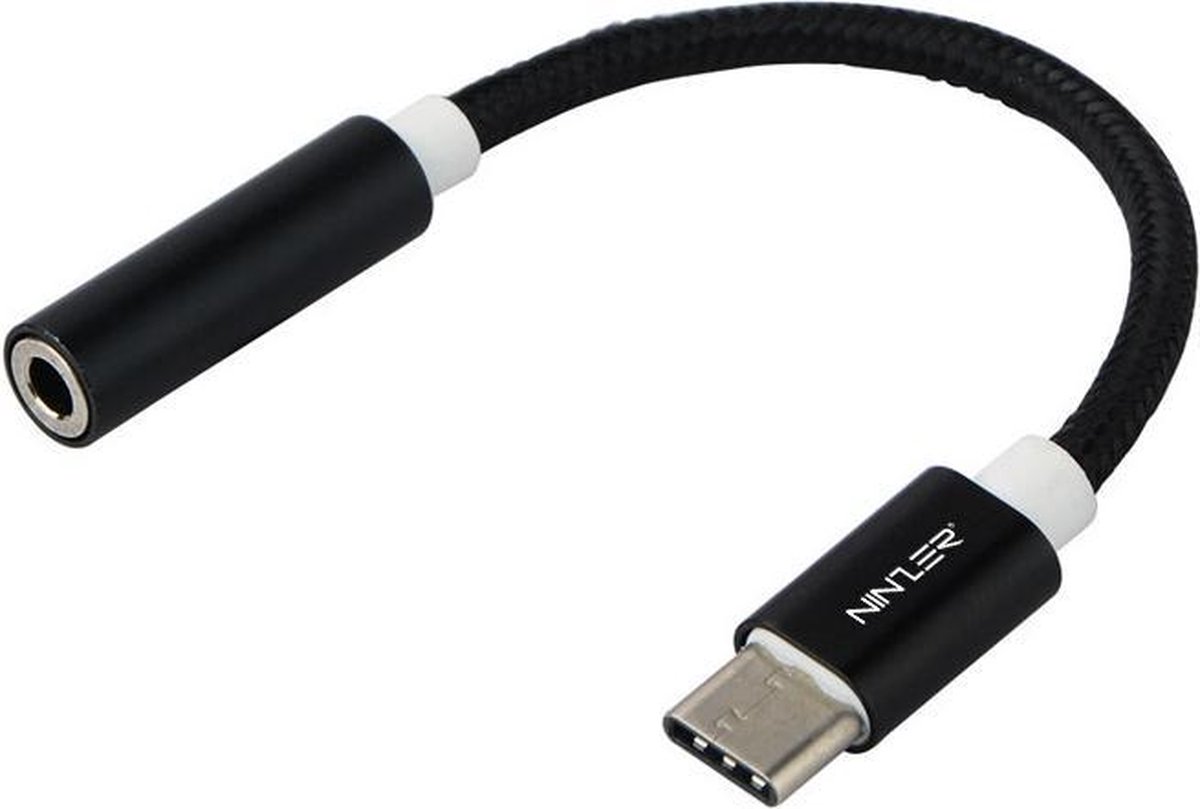 Dij circulatie Stevig Ninzer USB-C - Type-C naar 3.5 mm Audio Aux Converter kabel | Zwart |  bol.com