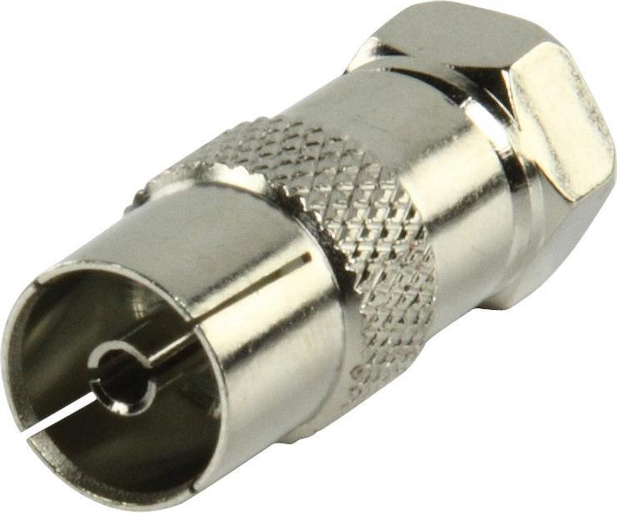 Coax-Adapter F F-Male - Coax Female (IEC) Zilver