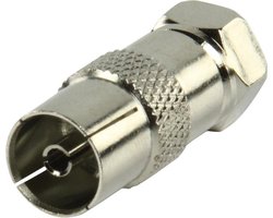 Coax-Adapter F F-Male - Coax Female (IEC) Zilver