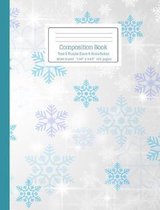 Composition Book Teal & Purple Stars & Snowflakes Wide Ruled
