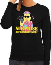 Foute Paas sweater zwart surprise motherfucker voor dames - Pasen trui XL