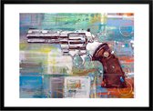 Revolver, Colt Python schilderij (reproductie) 71x51cm