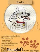Mini Borduurpakketje ( 6 x 6 cm ) Hond - Poedel - Mouseloft