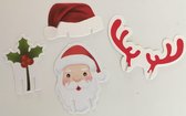 Kerst - Versiering - Kerstmuts - Kerstman - Hulst – Tak - Kersttak - Rood - Gewei- Wijnglas - Glas - Fluut - Champagne - Glasversiering - 30 stuks - kerstversiering