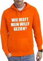 Oranje Wie heeft mijn Willy gezien hoodie / hooded sweater heren - Oranje Koningsdag/ supporter kleding S